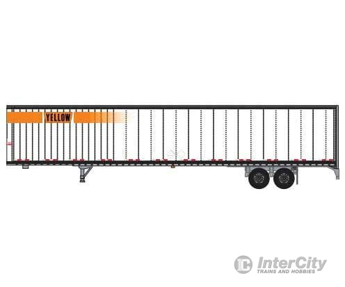 Trainworx N 4538509 Hyundai 53’ Dry Van Semi Trailer - Assembled - Yellow #3 (white Orange Fading Stripe; Narrow