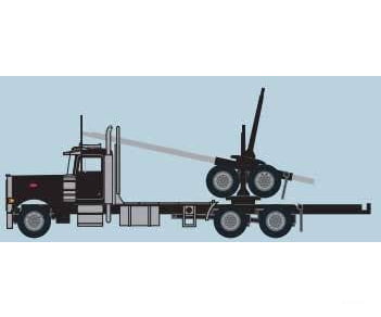 Trainworx N 47981 Peterbilt 379 Log Truck with Trailer - Assembled - Black - Cars & Trucks