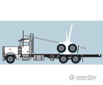 Trainworx N 47982 Peterbilt 379 Log Truck with Trailer - Assembled - White Black Cars & Trucks