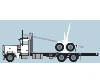 Trainworx N 47982 Peterbilt 379 Log Truck with Trailer - Assembled - White Black Cars & Trucks