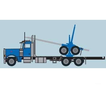 Trainworx N 47984 Peterbilt 379 Log Truck with Trailer - Assembled - Blue Black - Cars & Trucks
