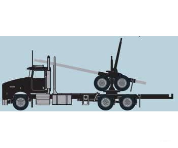 Trainworx N 48081 Kenworth T800 Log Truck with Trailer - Assembled - Black - Cars & Trucks