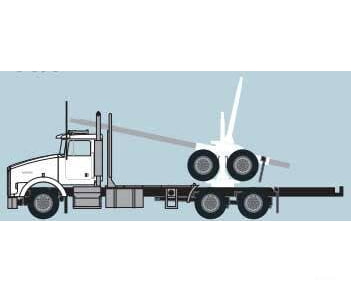 Trainworx N 48082 Kenworth T800 Log Truck with Trailer - Assembled - White Black - Cars & Trucks