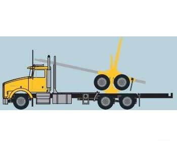 Trainworx N 48085 Kenworth T800 Log Truck with Trailer - Assembled - Yellow Black Cars & Trucks