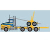 Trainworx N 48087 Kenworth T800 Log Truck with Trailer - Assembled - Ireland Trucking (yellow blue) - Cars & Trucks