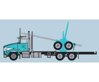 Trainworx N 48088 Kenworth T800 Log Truck with Trailer - Assembled - Robinson (teal white) Cars & Trucks