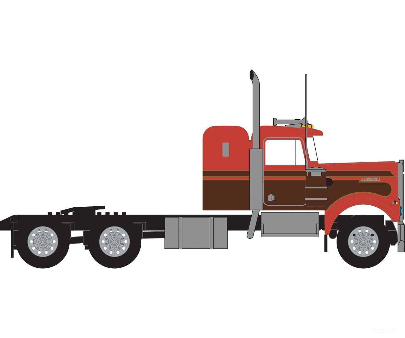 Trainworx N 49033 1970s Kenworth W900 Seminole Tractor w/36’’ Sleeper Cab - Assembled - Orange Brown Cars & Trucks