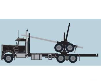 Trainworx N 49081 Kenworth W900 Log Truck with Trailer - Assembled - Black - Cars & Trucks