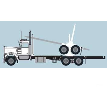Trainworx N 49082 Kenworth W900 Log Truck with Trailer - Assembled - White Black - Cars & Trucks