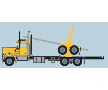 Trainworx N 49085 Kenworth W900 Log Truck with Trailer - Assembled - Yellow Black - Cars & Trucks