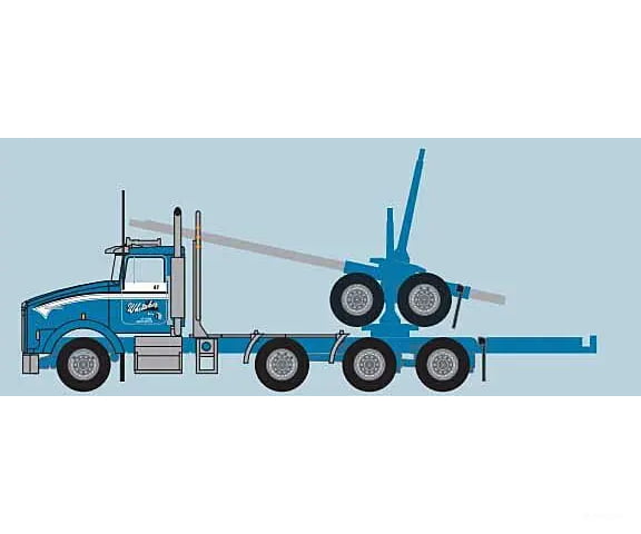 Trainworx N 58002 Kenworth T800 Log Truck with Trailer - Assembled - Whitaker - Cars & Trucks