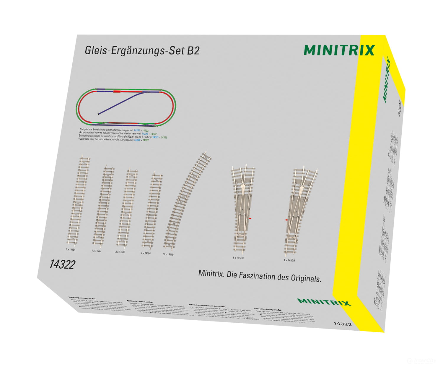 Trix 14322 N B2 Track Extension Set & Turnouts