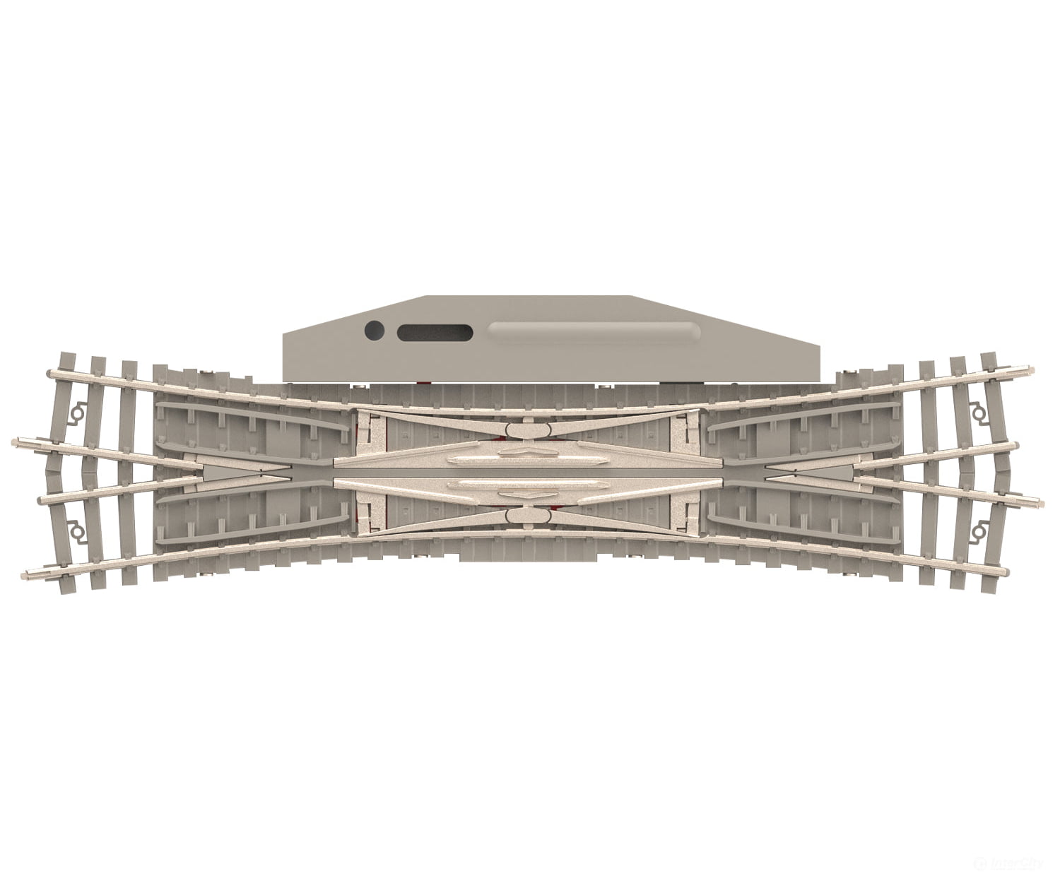 Trix 14560 N Minitrix Electric Double Slip Switch With Concrete Ties - 15° Length 129.8 Mm / 5-1/8