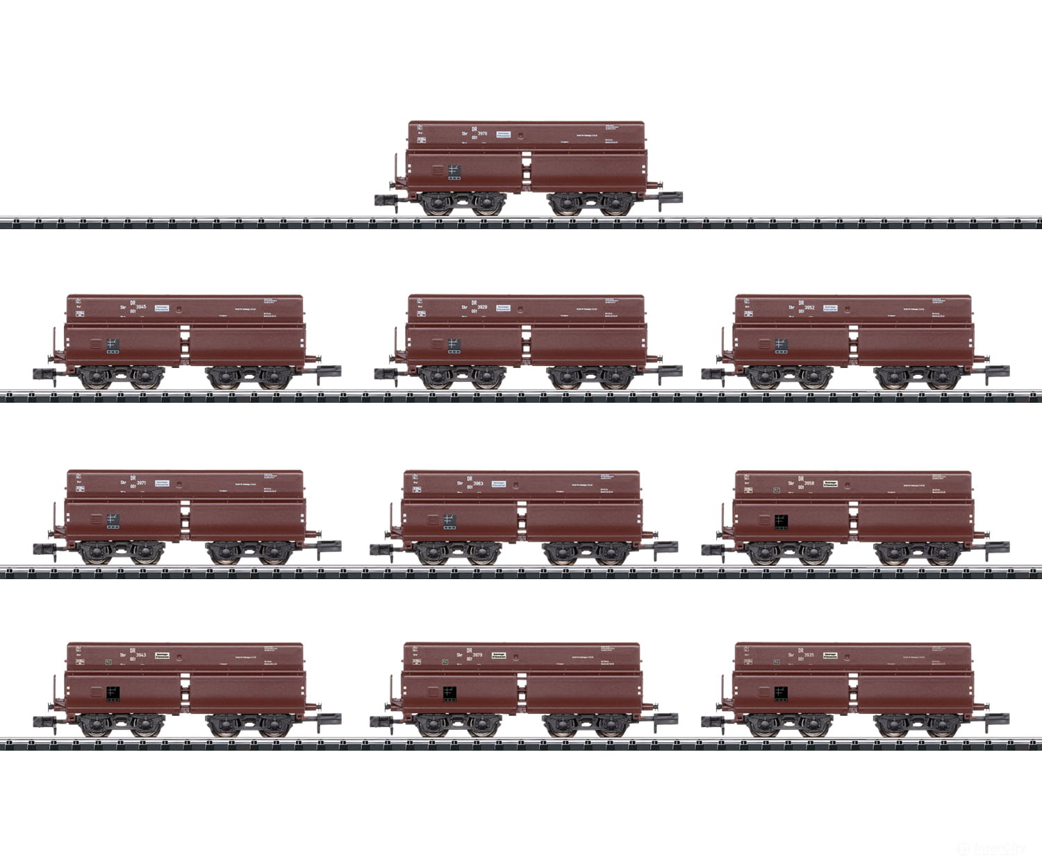 Trix 15013 N Dr Display With 10 Type Erz Iid Dump Cars European Freight