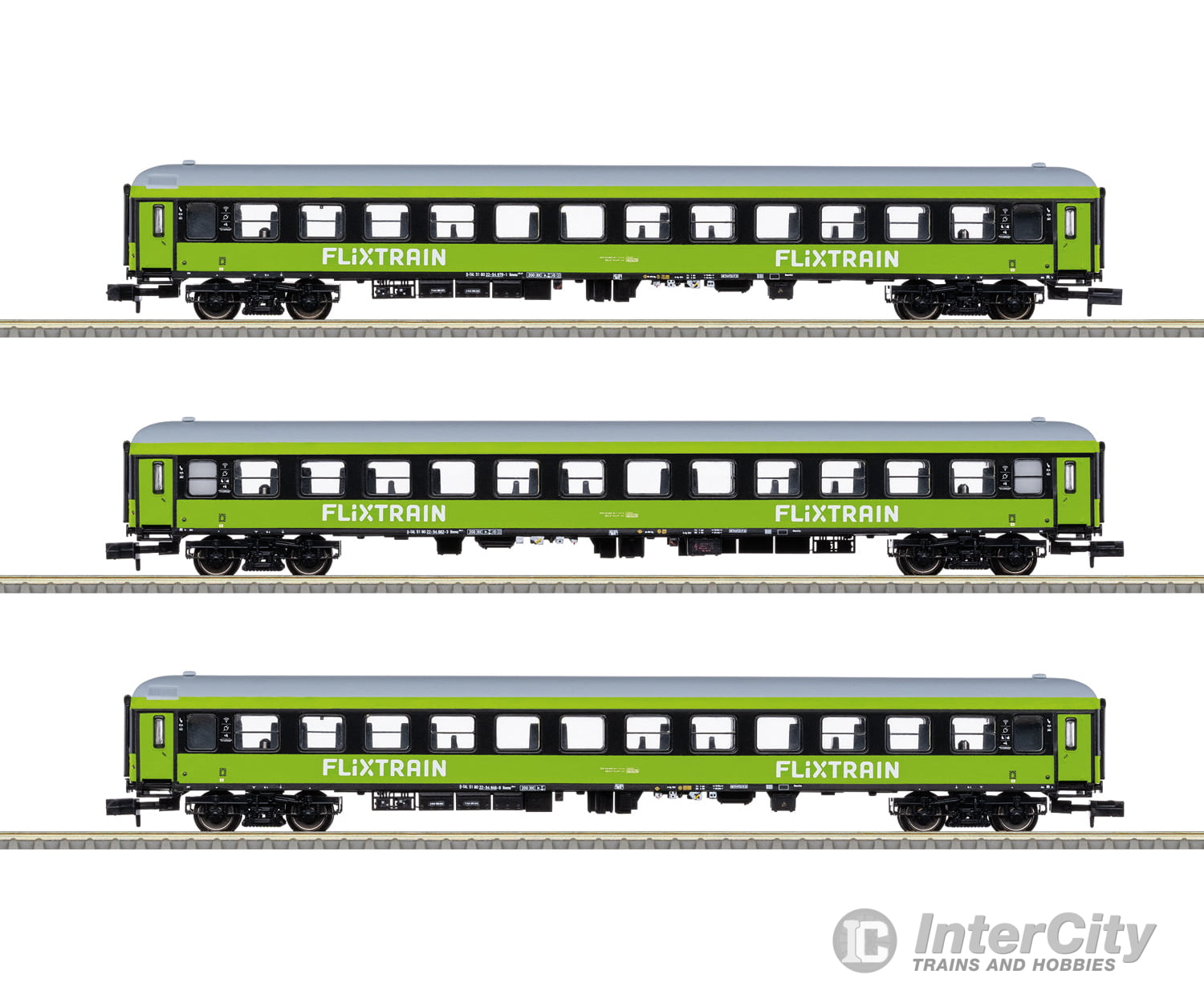 Trix 15462 N ’FlixTrain’ Express Train Passenger Car Set (MHI Exclusive Item) European Passenger Cars