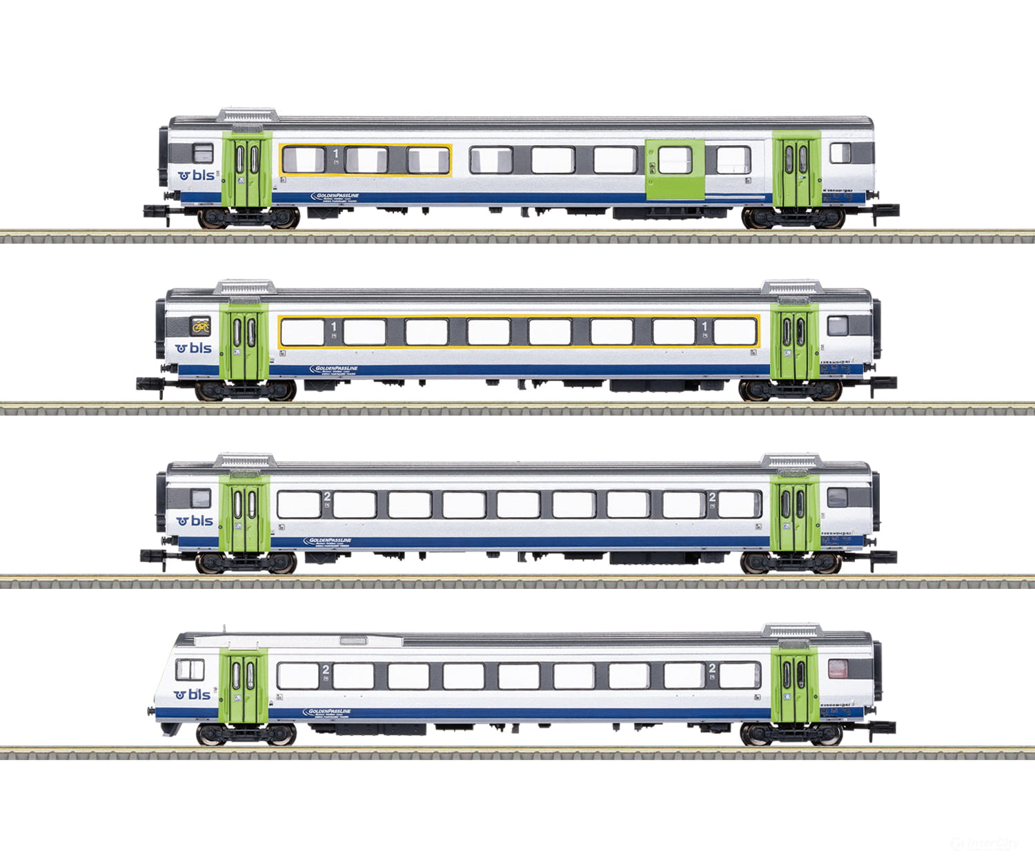 Trix 18293 N ’Golden Pass Line’ Express Train Car Set European Passenger Cars