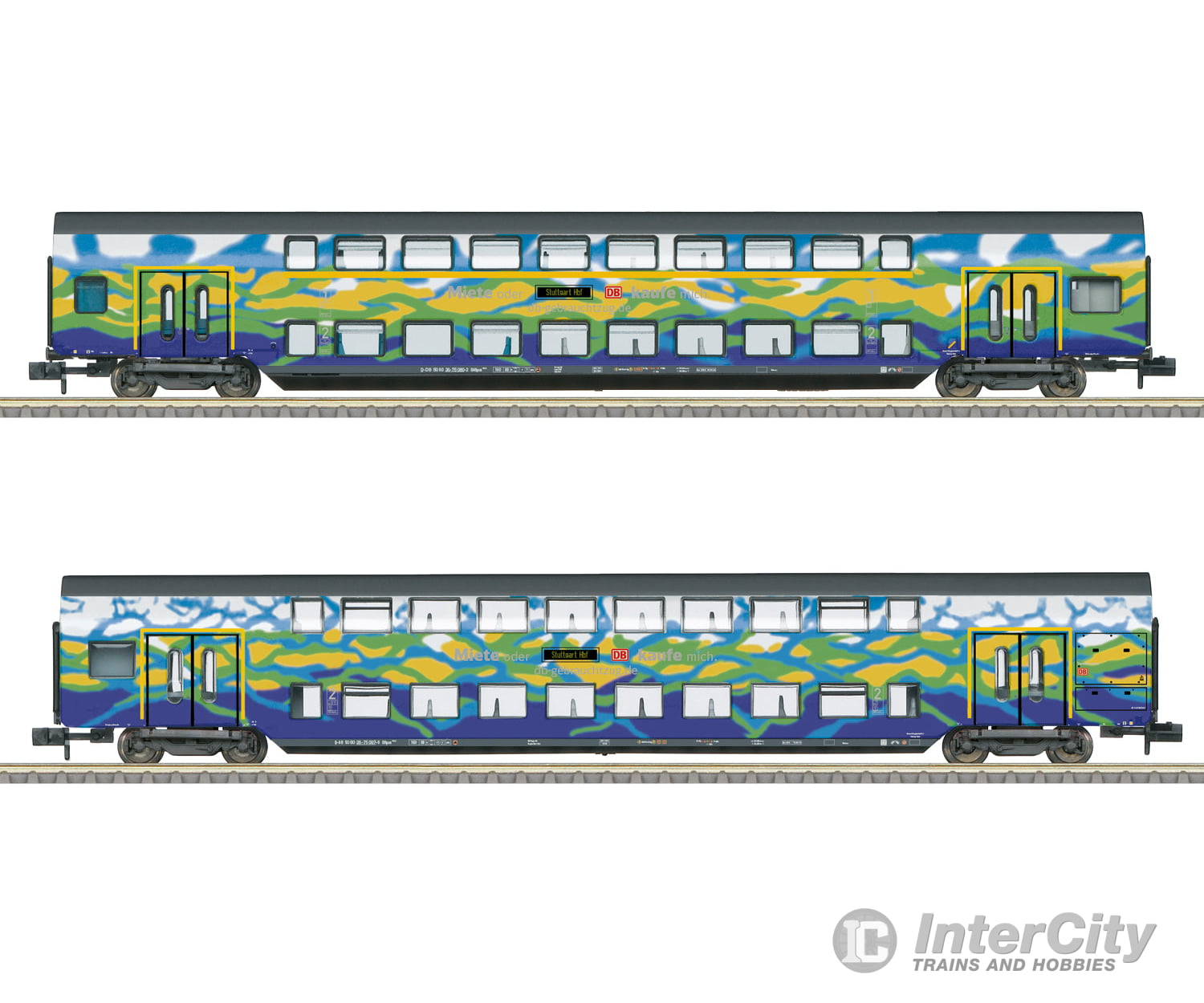 Trix 18298 N DB AG ’Tourism Train’ Bi-Level Car Set 1 MFX DCC European Passenger Cars