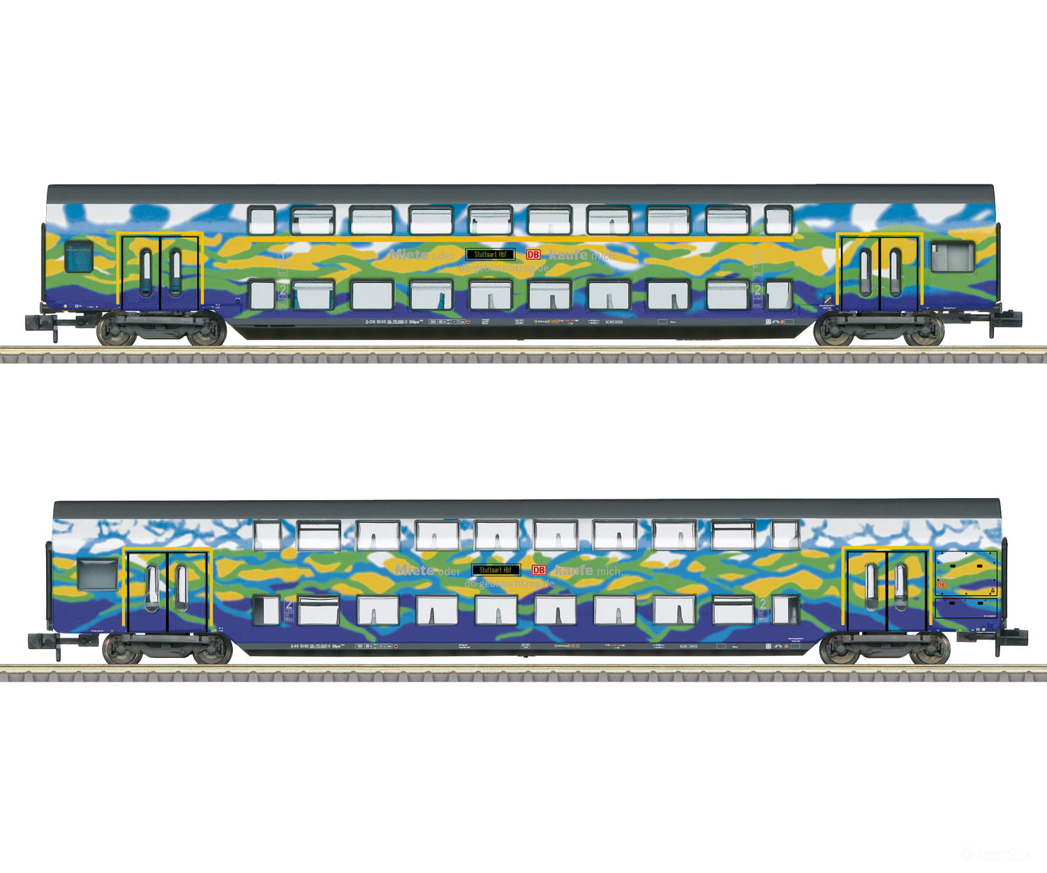 Trix 18298 N DB AG ’Tourism Train’ Bi-Level Car Set 1 MFX DCC European Passenger Cars