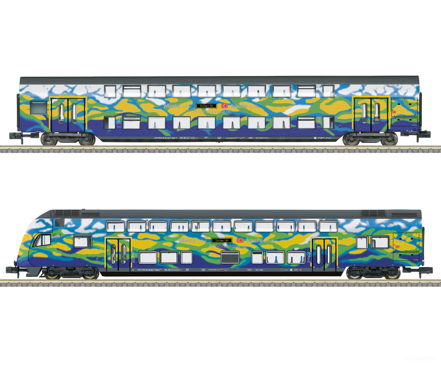 Trix 18299 N DB AG ’Tourism Train’ Bi-Level Car Set 2 MFX DCC European Passenger Cars