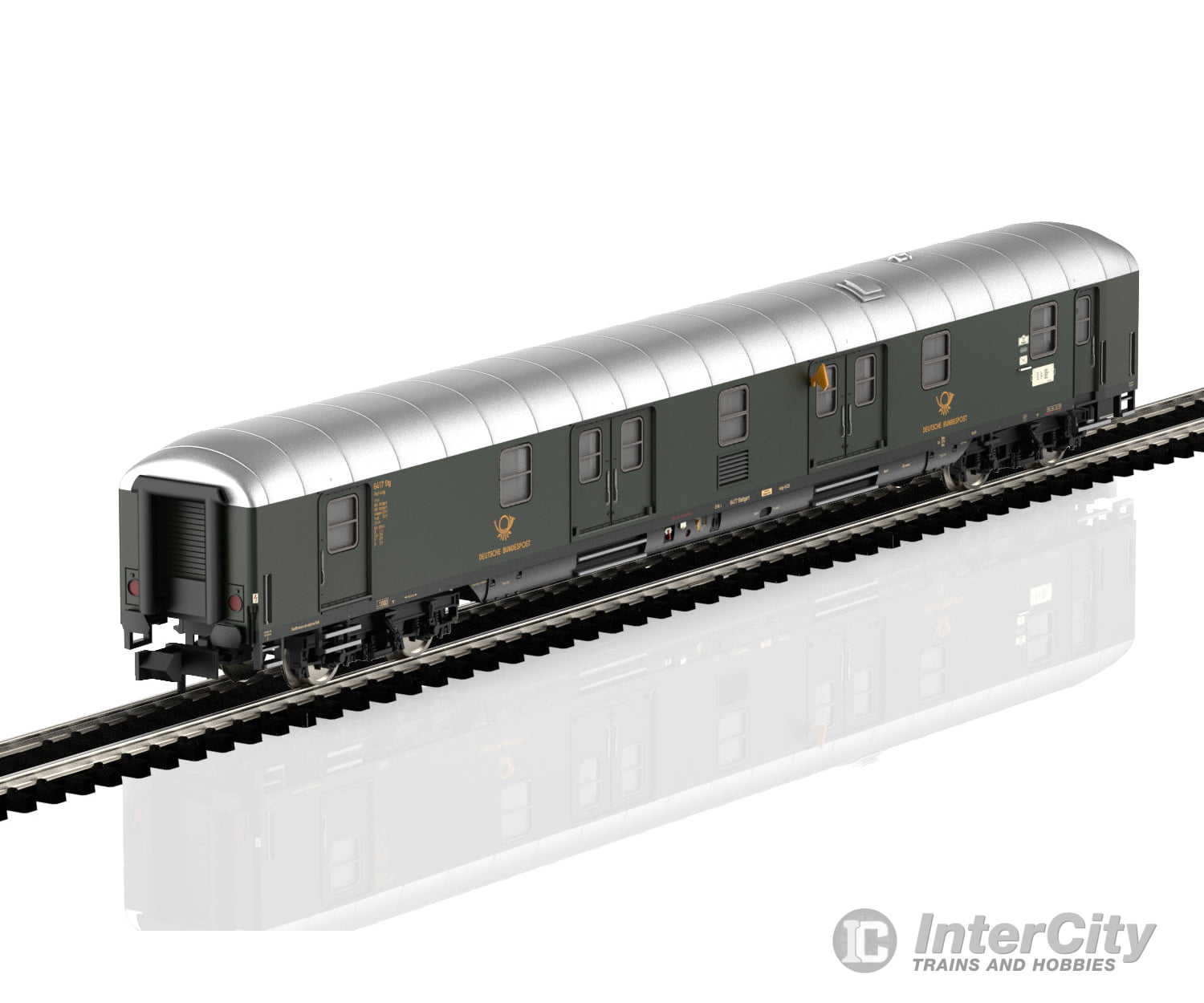 Trix 18660 N ’Deutsche Bundespost’ / ’German Federal Postal System’ Mail Car European Freight Cars