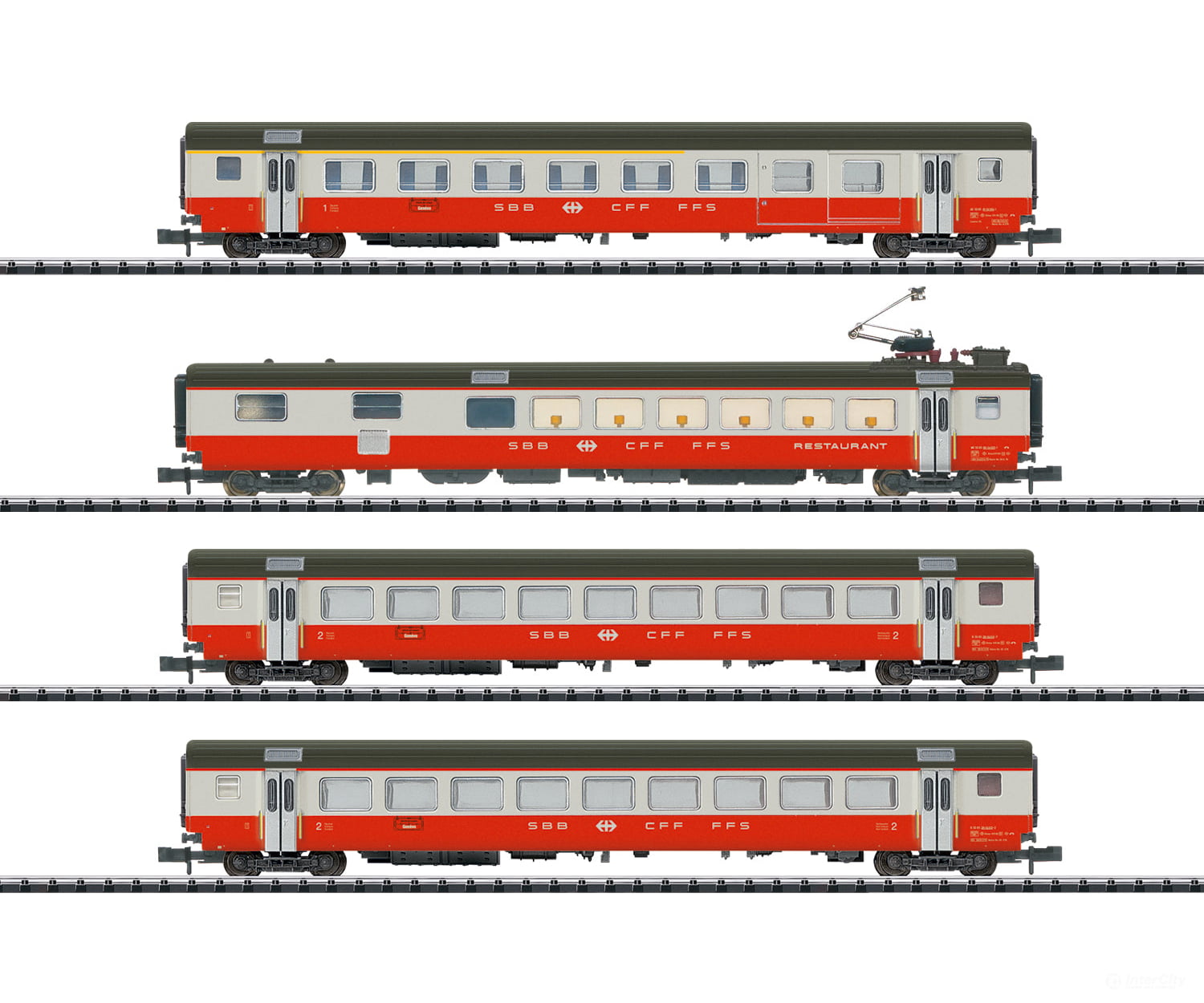 Trix 18720 N Sbb-Cff-Ffs Swiss Express Train Car Set Part 1 European Passenger Cars