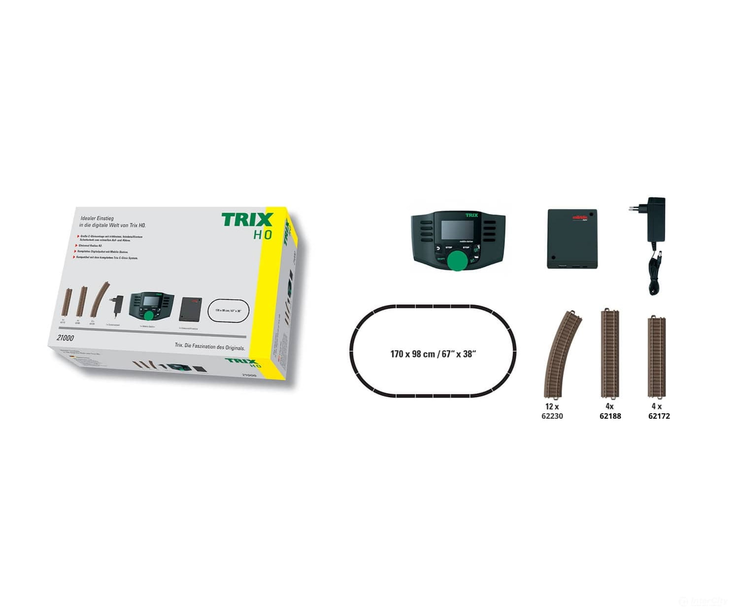 Trix 21000 Ho ’A Digital Start’ Starter Set (2-Rail Dcc Without Trains) & Train Sets