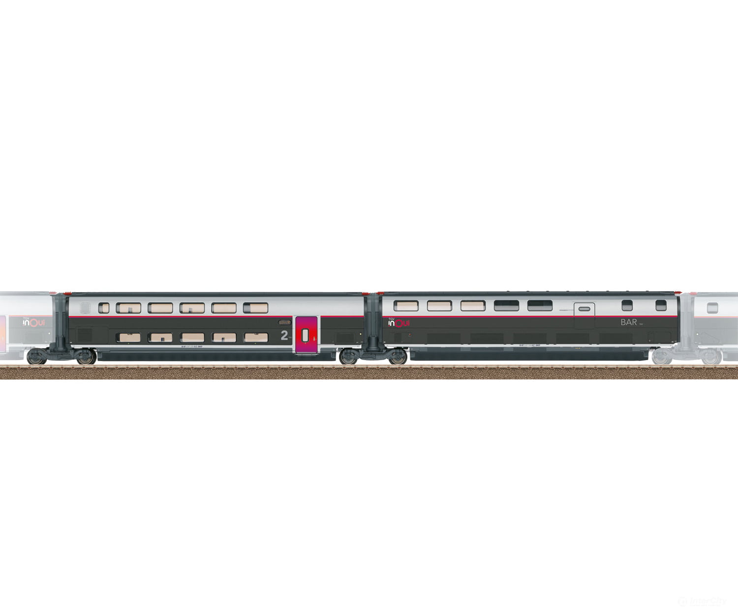 Trix 23189 HO SNCF Add-On Car Set 3 for the TGV INOUI European Locomotives