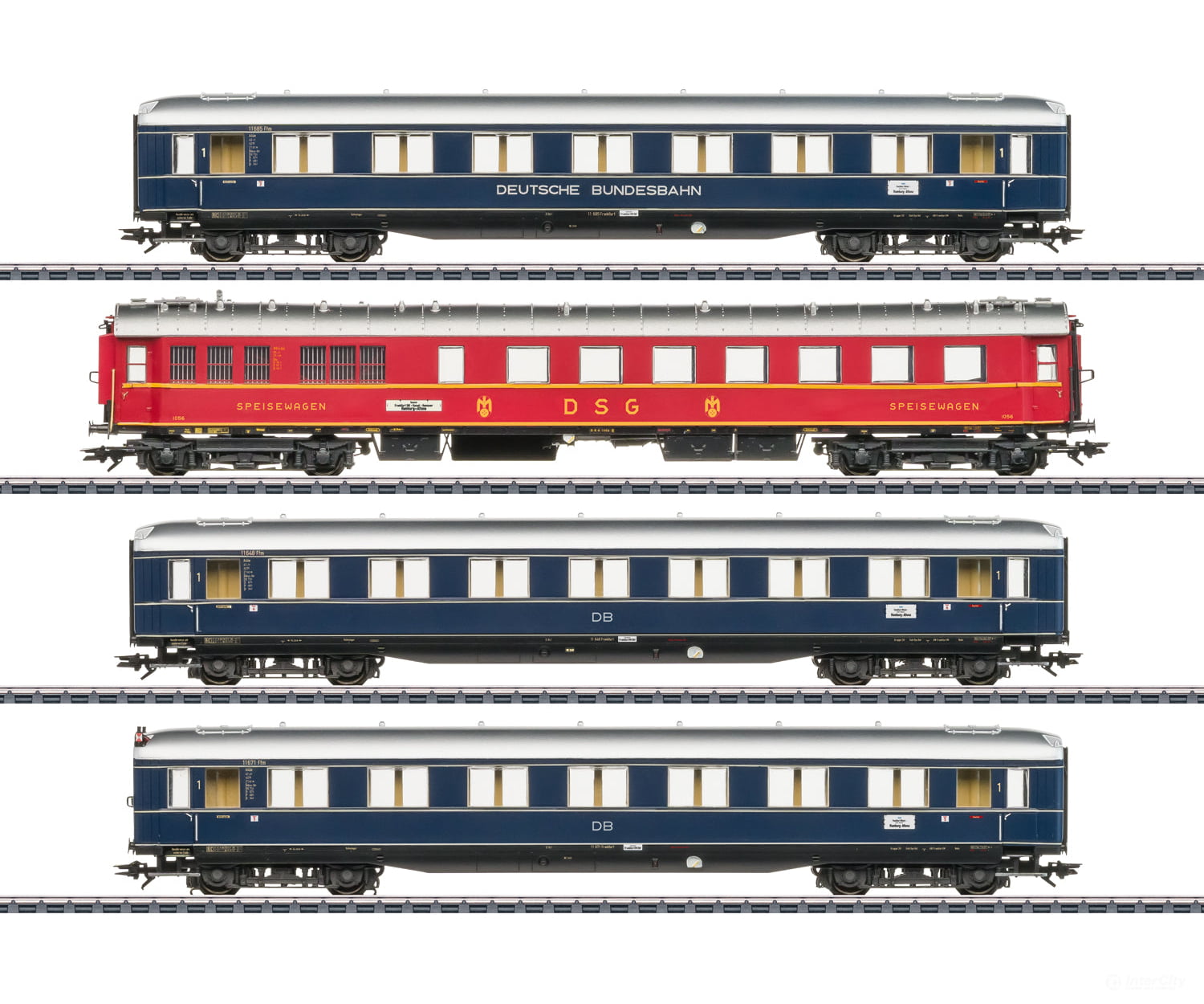 Trix 23233 Ho ’F 41 Senator’ Express Train Passenger Car Set (2024 Profi Club Model) European Cars