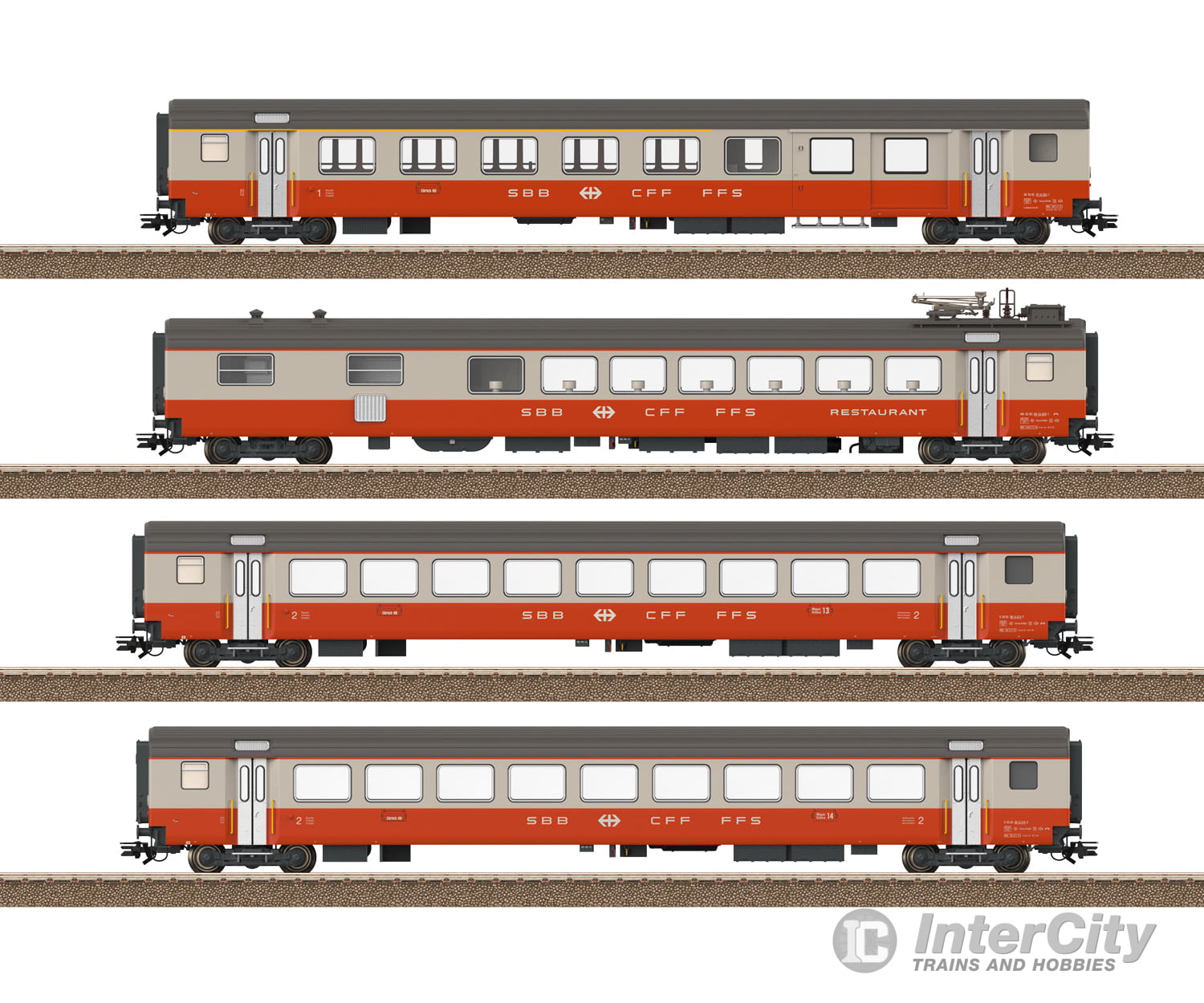 Trix 23690 Ho Sbb-Cff-Ffs Swiss Express Passenger Car Set European Cars