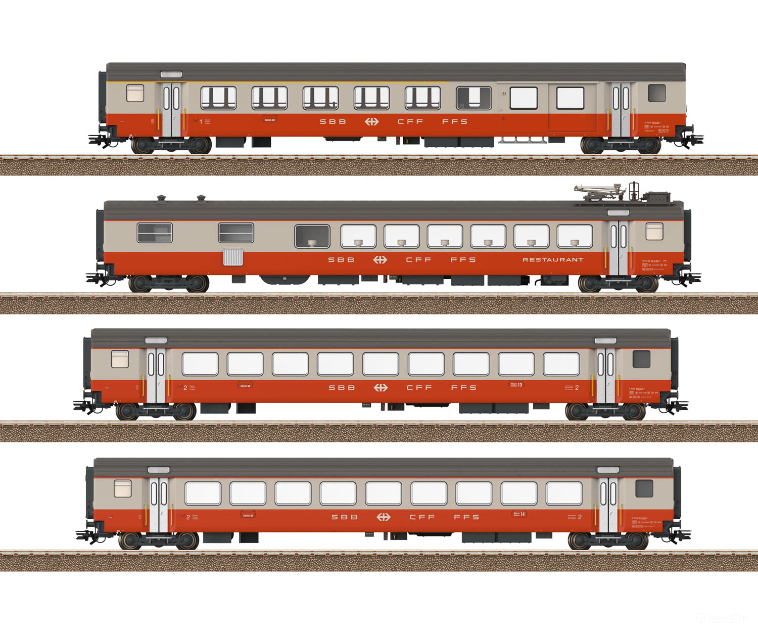 Trix 23690 Ho Sbb-Cff-Ffs Swiss Express Passenger Car Set European Cars