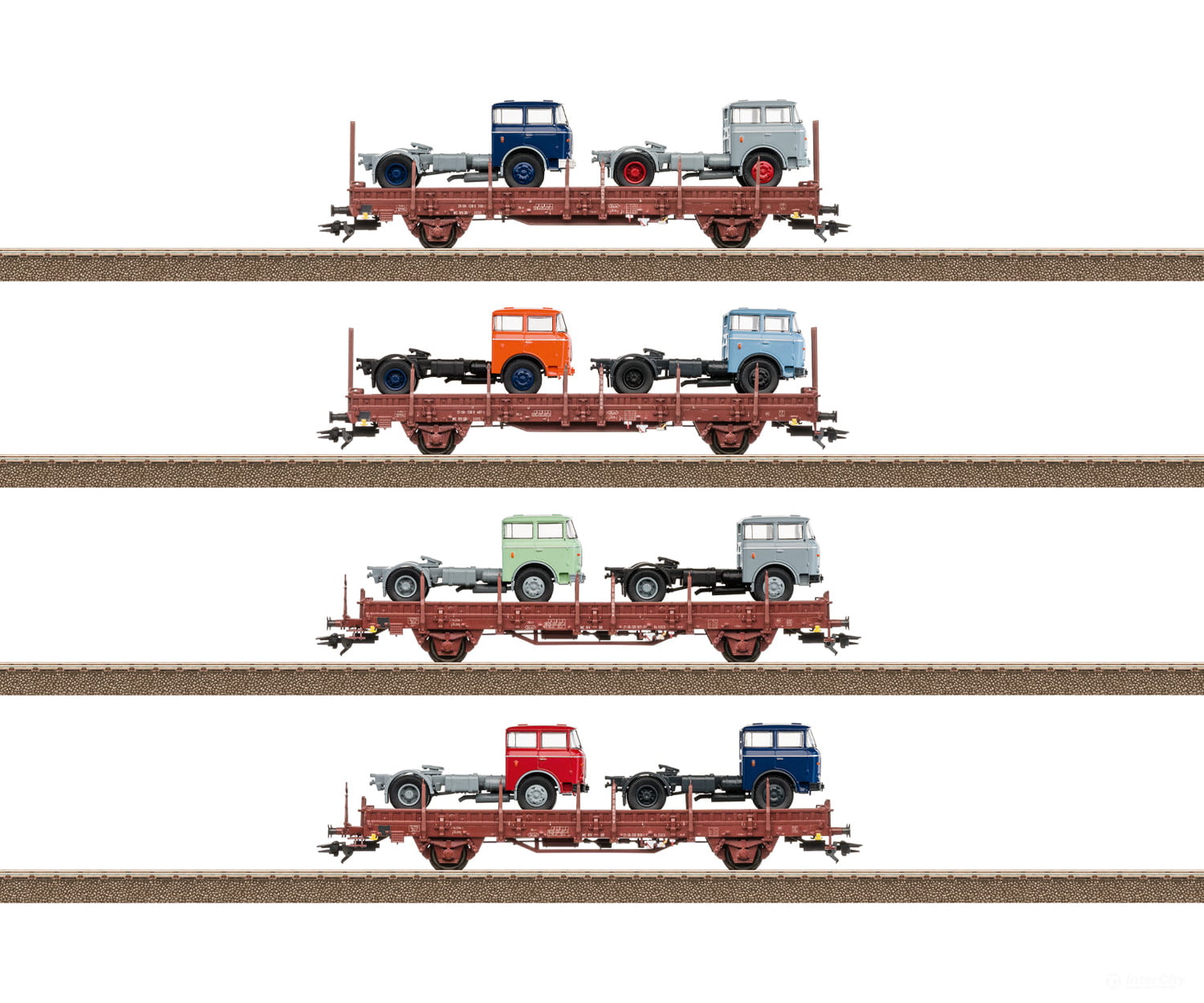 Trix 24190 HO DR Freight Car Set for Vehicle Transport European Freight Cars