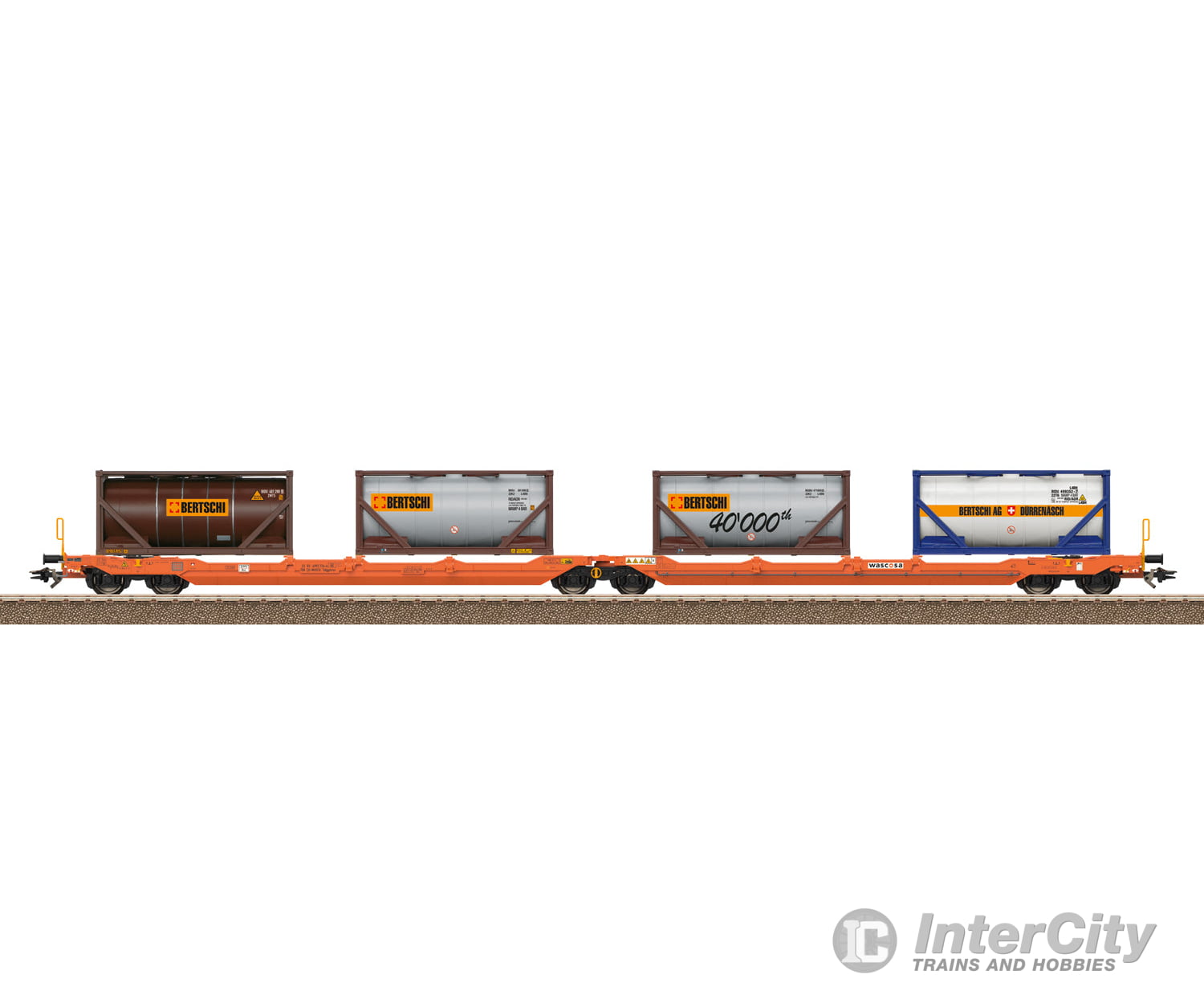 Trix 24471 Ho Type Sdggmrss Double Deep Well Flat Car European Freight Cars