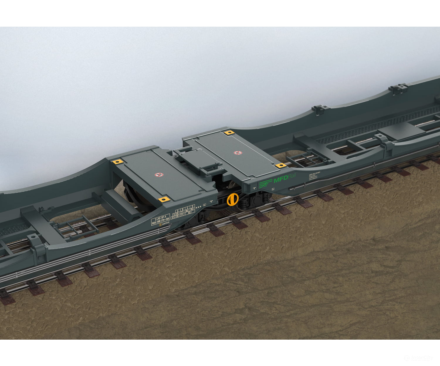Trix 24472 Ho Type Sdggmrss Double Deep Well Flat Car European Freight Cars