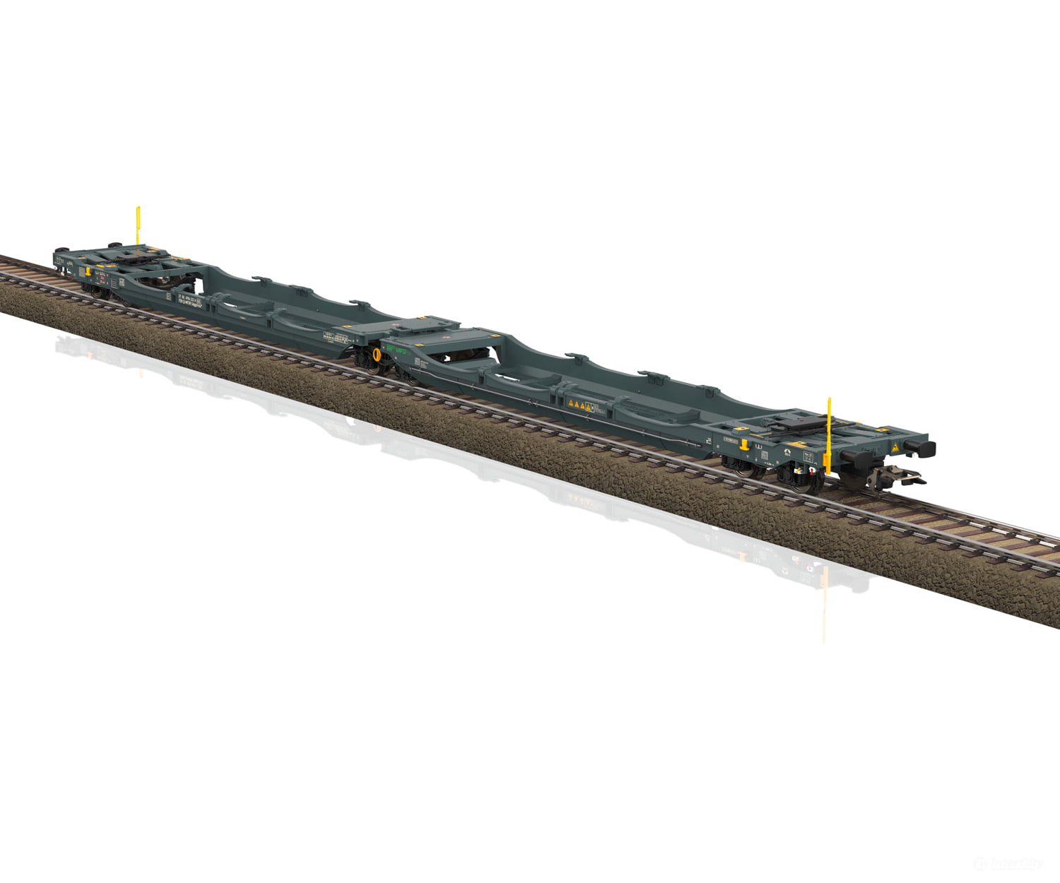Trix 24472 Ho Type Sdggmrss Double Deep Well Flat Car European Freight Cars