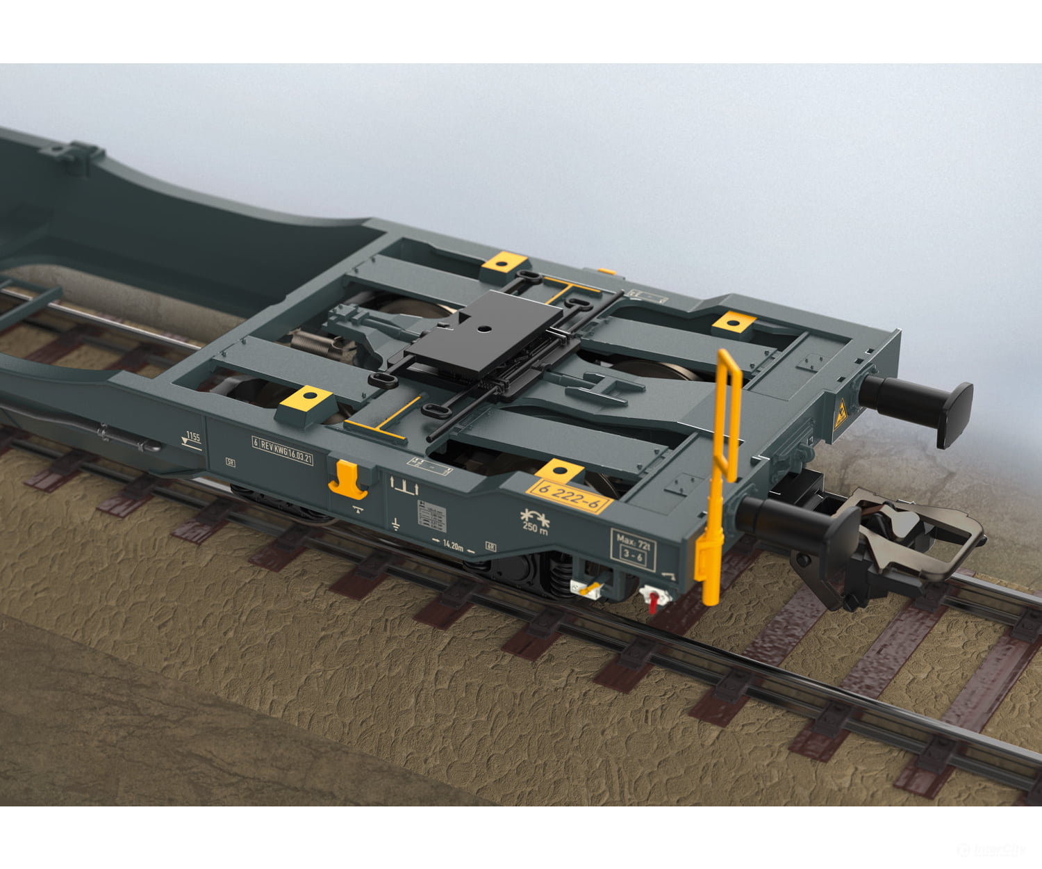 Trix 24472 Ho Type Sdggmrss Double Deep Well Flat Car European Freight Cars