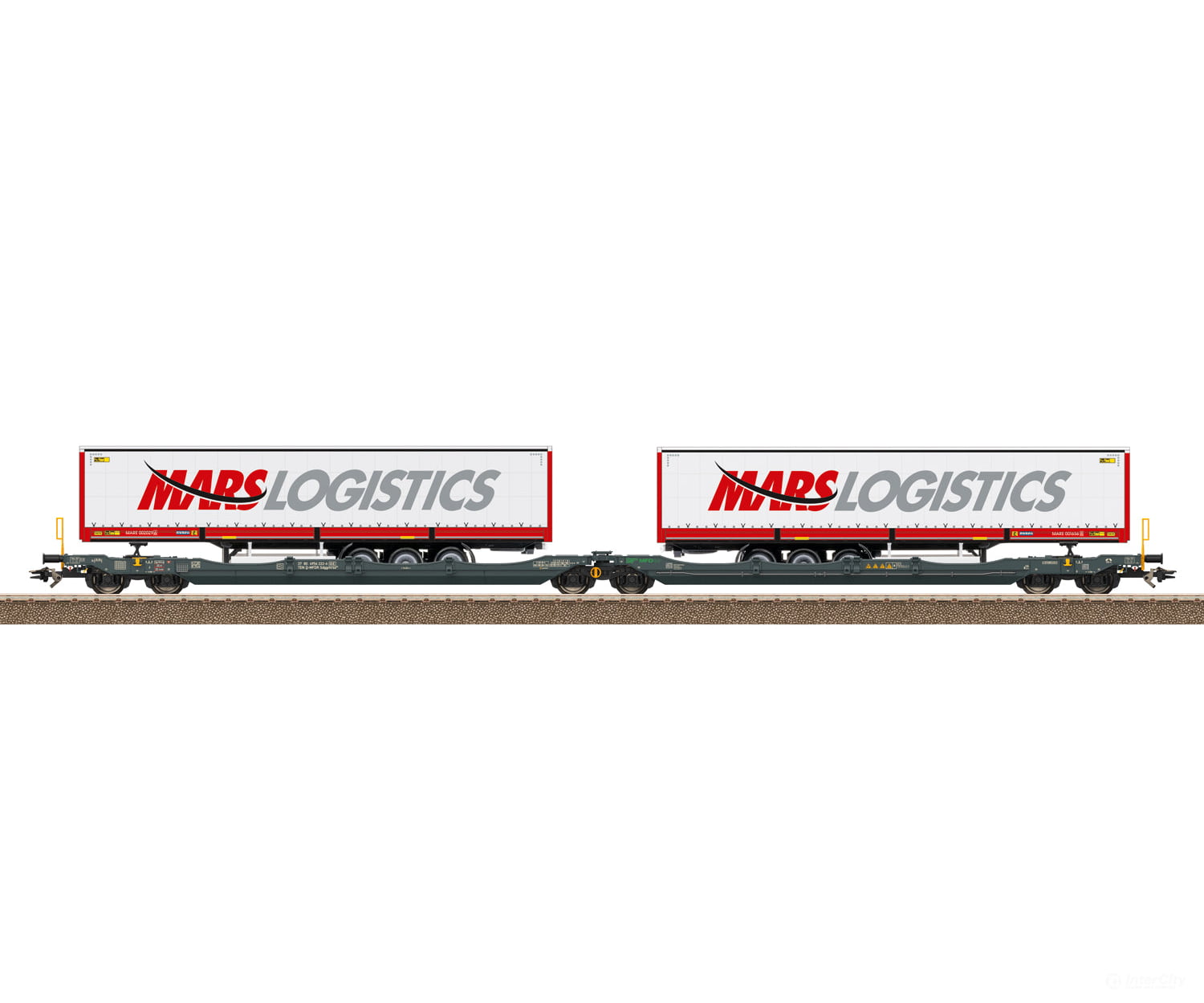 Trix 24472 Ho Type Sdggmrss Double Deep Well Flat Car European Freight Cars