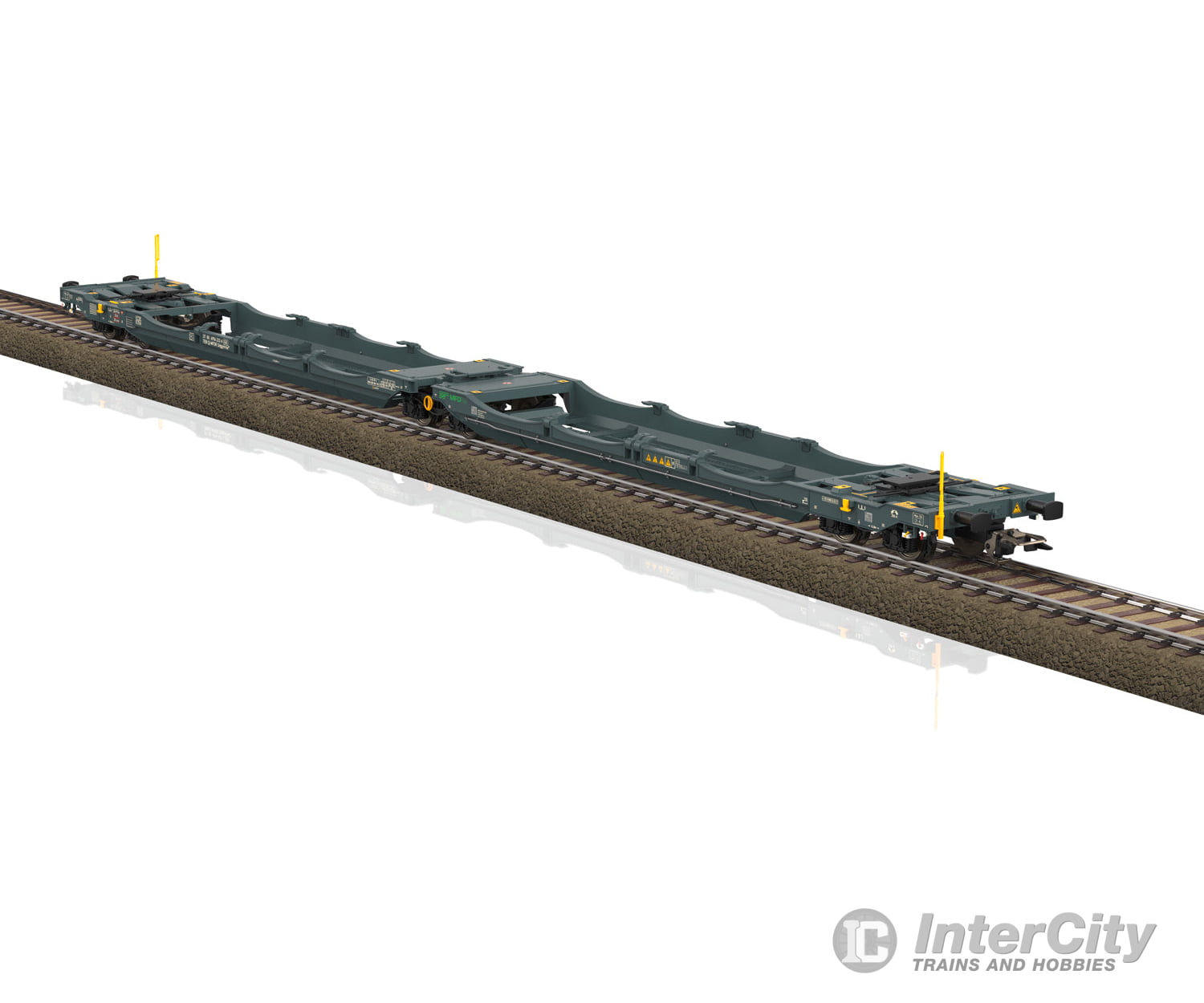 Trix 24472 Ho Type Sdggmrss Double Deep Well Flat Car European Freight Cars