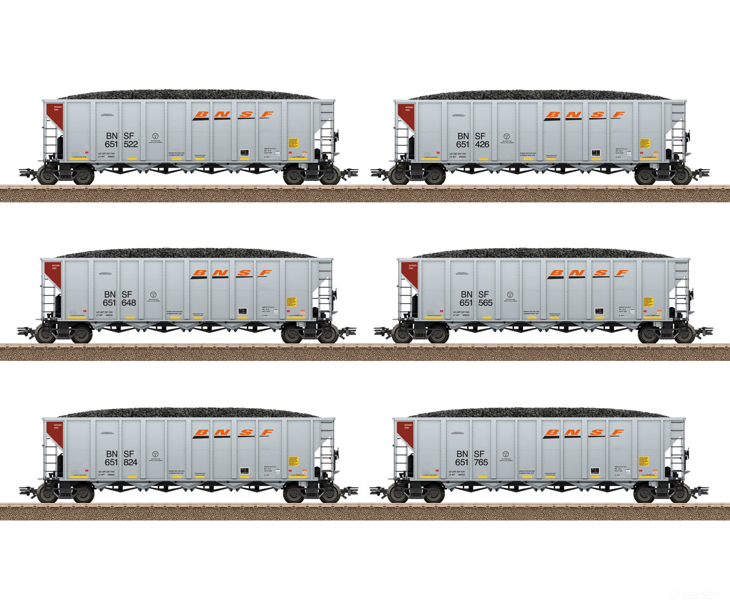 Trix 24911 Ho Bnsf Hopper Car Set Freight Cars