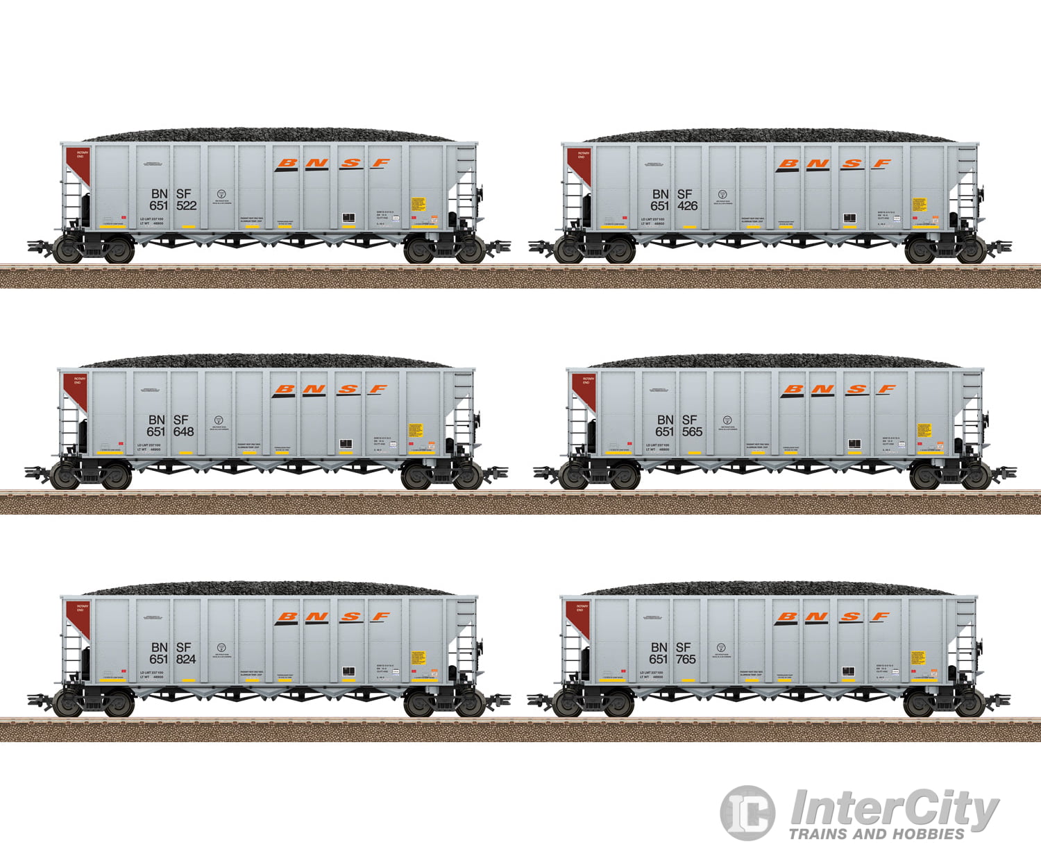 Trix 24911 Ho Bnsf Hopper Car Set Freight Cars