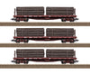 Trix 24922 HO US Flat Car Set with Log Loads (for Trix Shay) Freight Cars