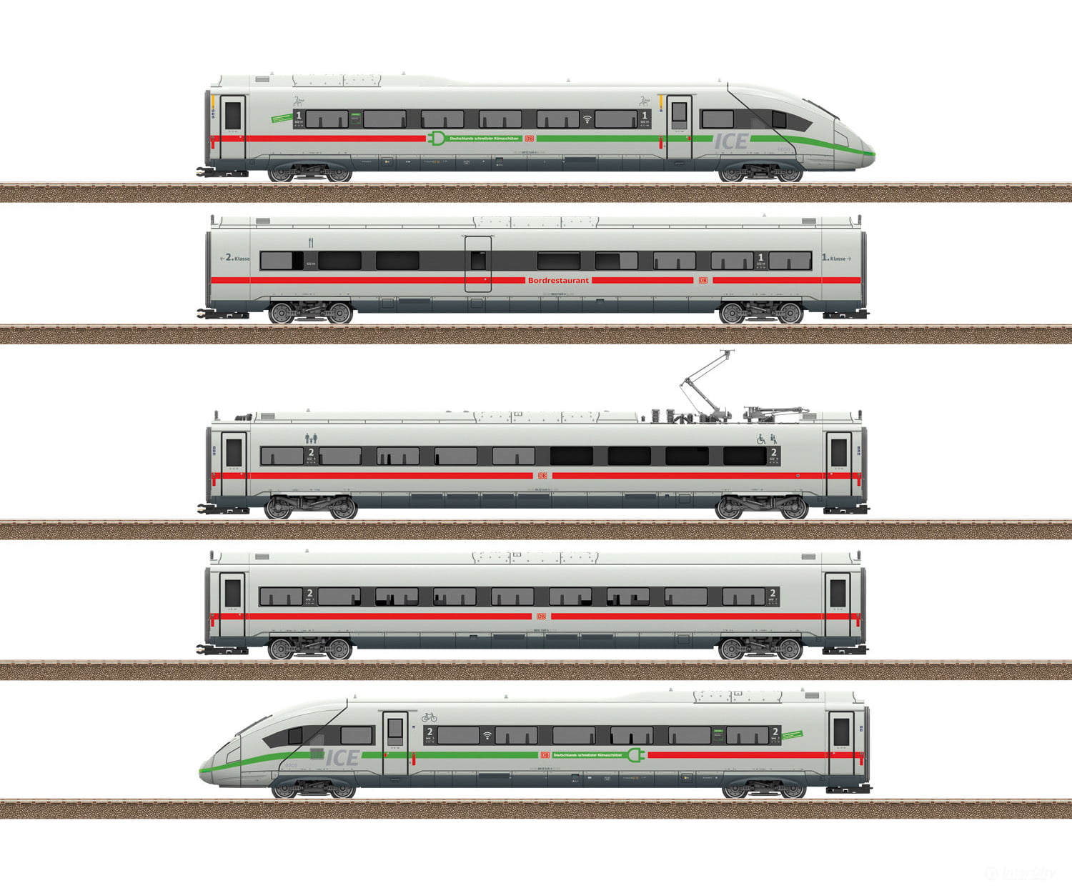 Trix 25976 Class 412/812 ICE 4 Powered Railcar Train with a Green Stripe - Default Title (IC-TRIX-25976)