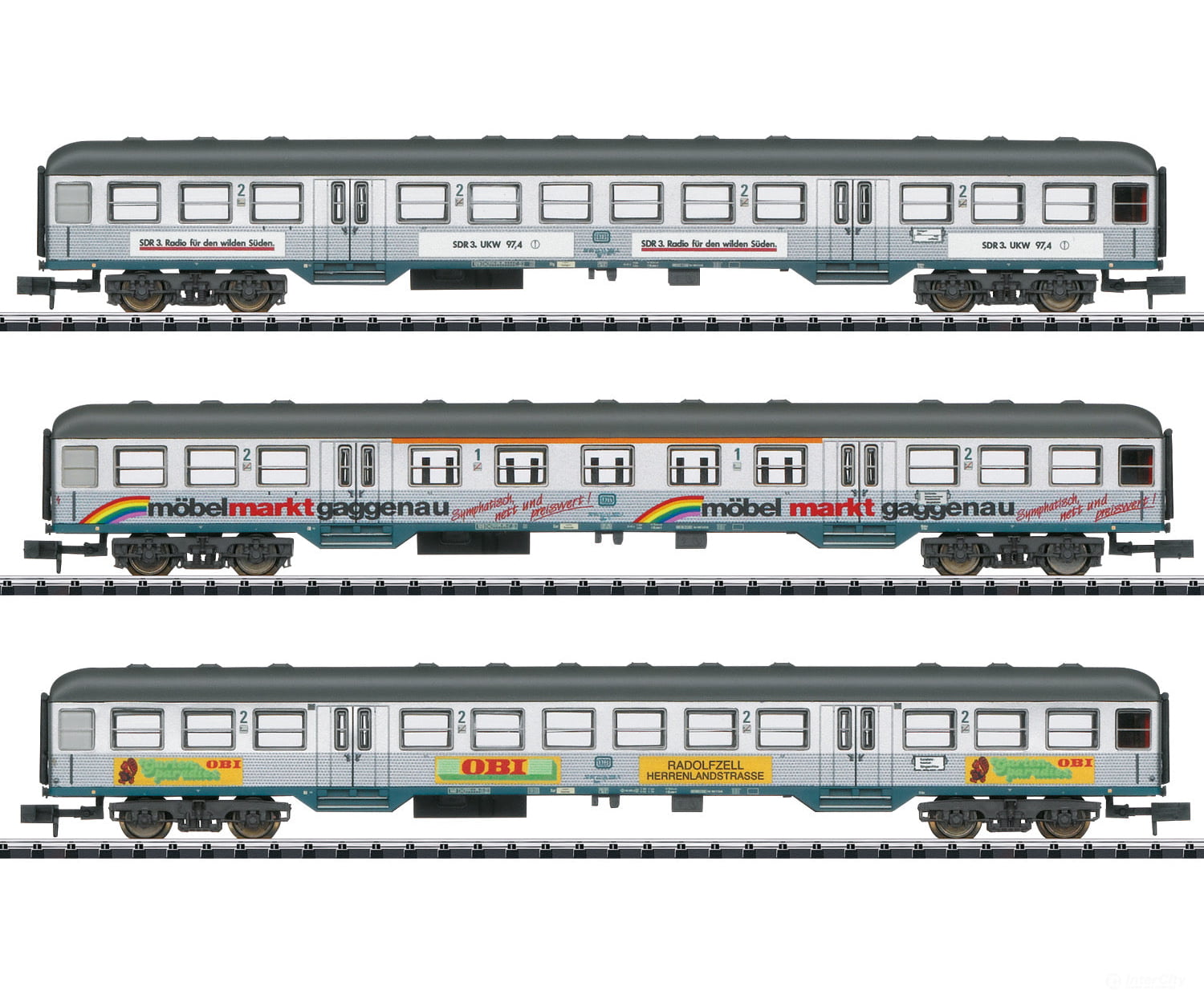 Trix 18213 Silberlinge / Silver Coins with Advertising Passenger Car Set - Default Title (IC-TRIX-18213)