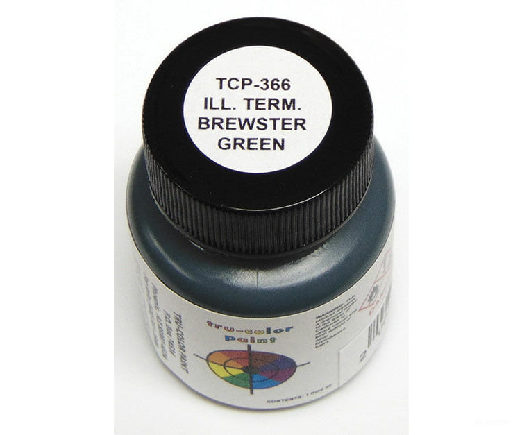 Tru-Color Paint 366 Railroad Color Acrylic Paints - 1Oz 29.6Ml -- Illinois Terminal Brewster Green