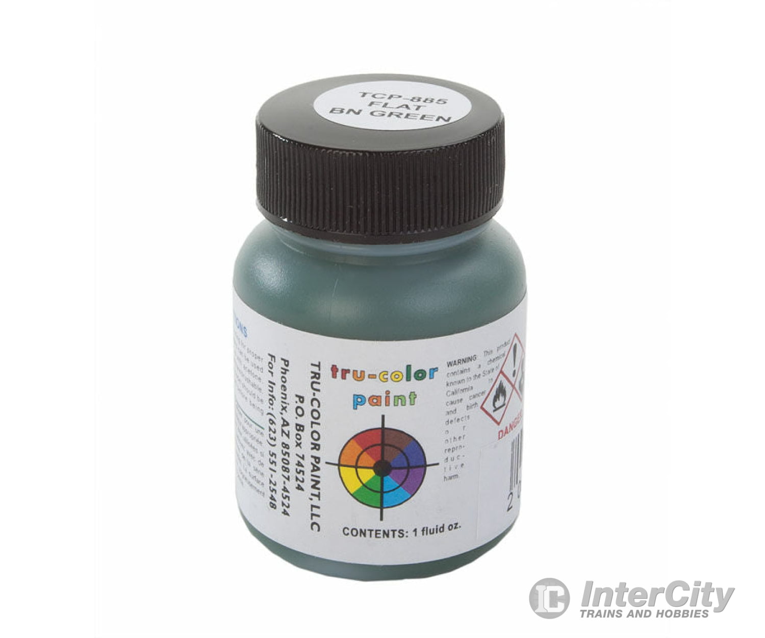 Tru-Color Paint 885 Flat Brushable Color Acrylic Paints - 1Oz 29.6Ml -- Burlington Northern Green