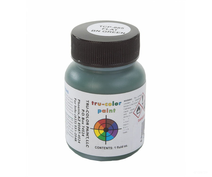 Tru-Color Paint 885 Flat Brushable Color Acrylic Paints - 1Oz 29.6Ml -- Burlington Northern Green