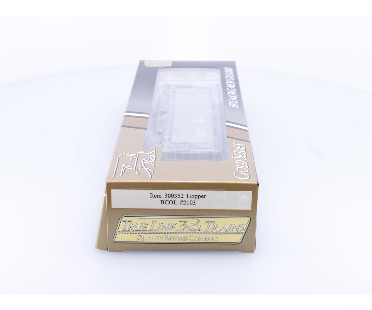 TrueLine Trains 300352 HO 4 Bay Covered Hopper BCOL BC Rail (BCOL) 2103 - Freight Cars