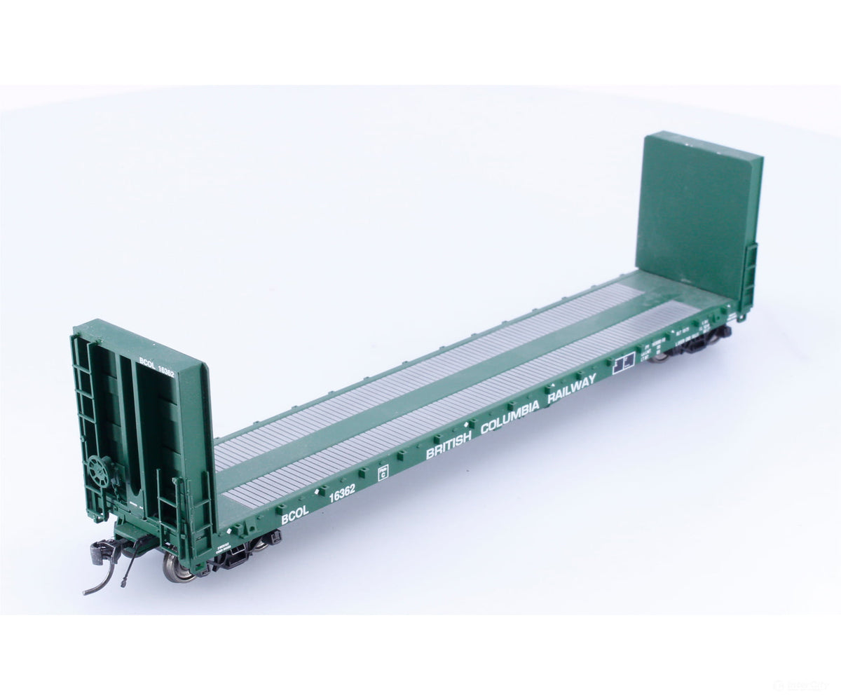 True Line Trains TLT302049 HO 60’ Bulkhead Flat Car British Columbia Railway (BCOL) 16362 - Freight Cars