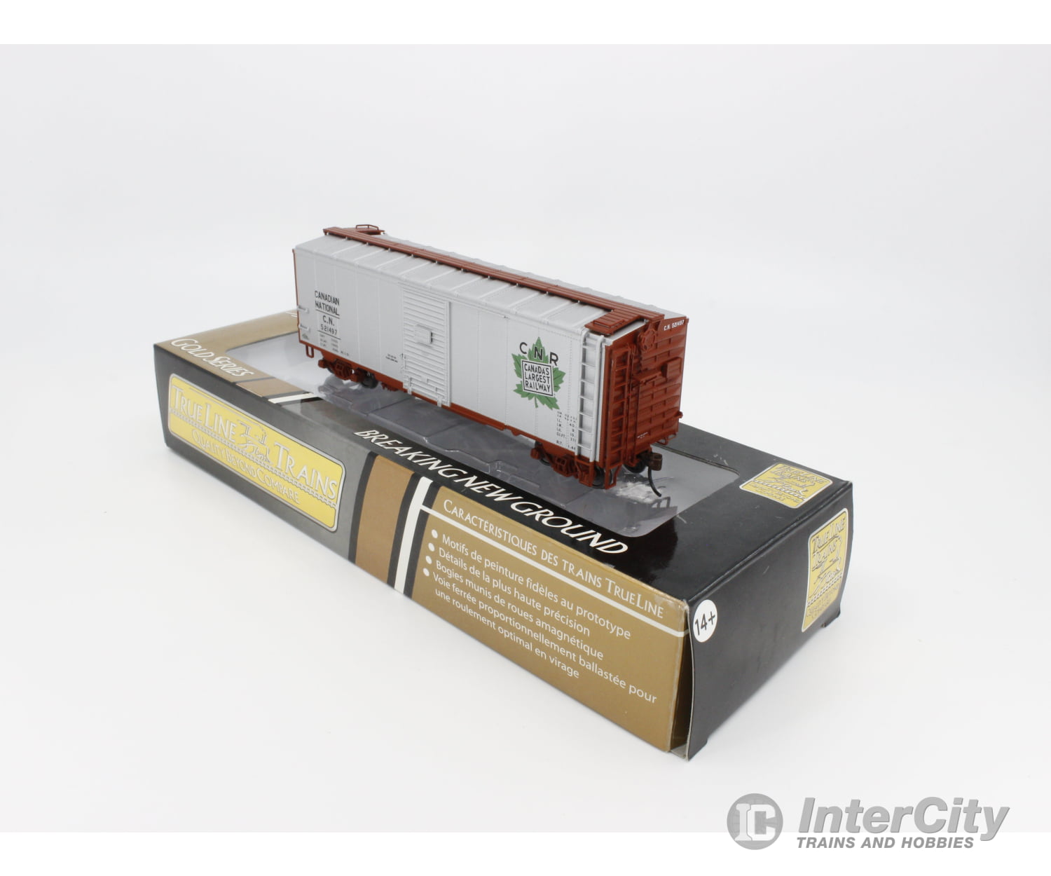 Trueline Trains 300033 Ho Boxcar Freight Canadian National (Cn) 521497 Cars