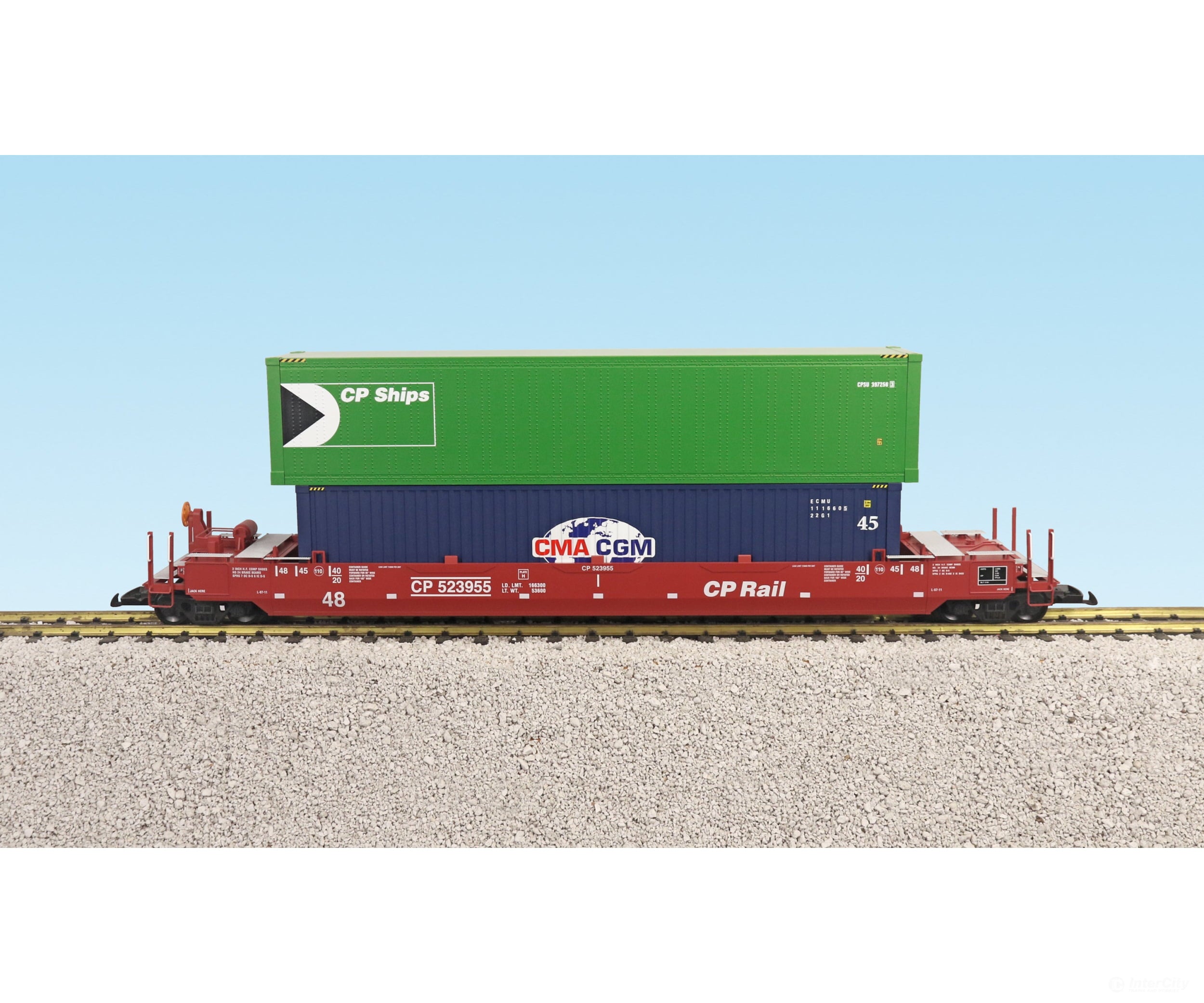USA Trains R17124 G Cp Intermodal Car W/containers #3 - Freight Cars