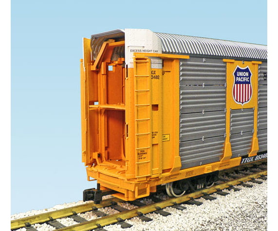 USA Trains R17181 G Canadian Pacific Bi-level Auto Carrier Yellow/black - Freight Cars